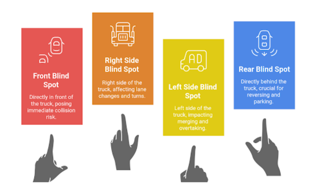 Four Types Of Blind Spots In Truck Driving