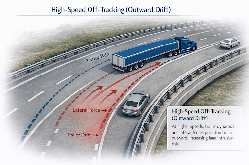 High-Speed Off-Tracking On Curves And Highway Ramps