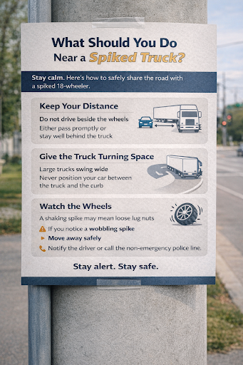 what should you do near a spiked truck